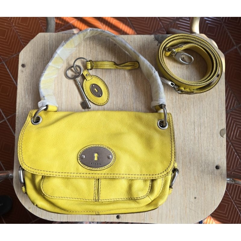 tas fossil maddox convertible lemon lengkap talpan keyfob