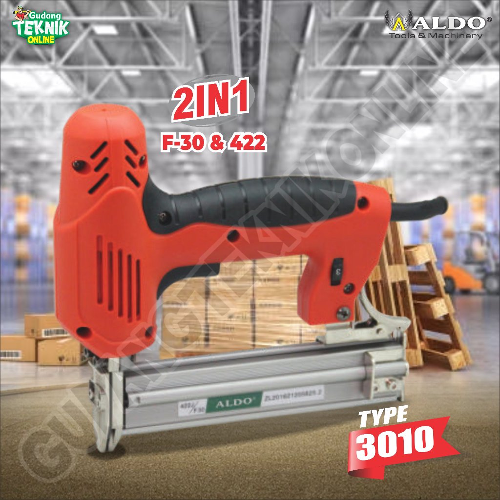 

MESIN STAPLES 2IN1 ALDO 3010 / Alat Elektrik Electric Nailer Staples 2 in 1 Paku Tembak Stapler Gun 3010 ALDO