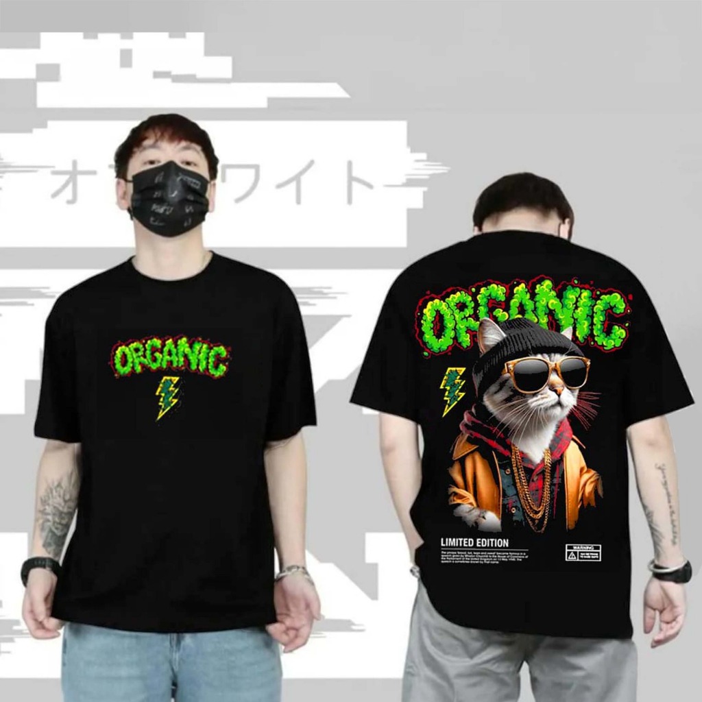BAJU KAOS DISTRO T-SHIRT MOTIF CAT KUCING ORGANIC/BAJU KAOS KUCING KECAMATA KEREN/ATASAN PRIA WANITA