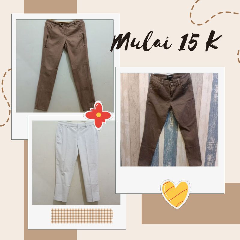 SALE Preloved mulai 15K celana panjang CEWEK MURAH - De Palma