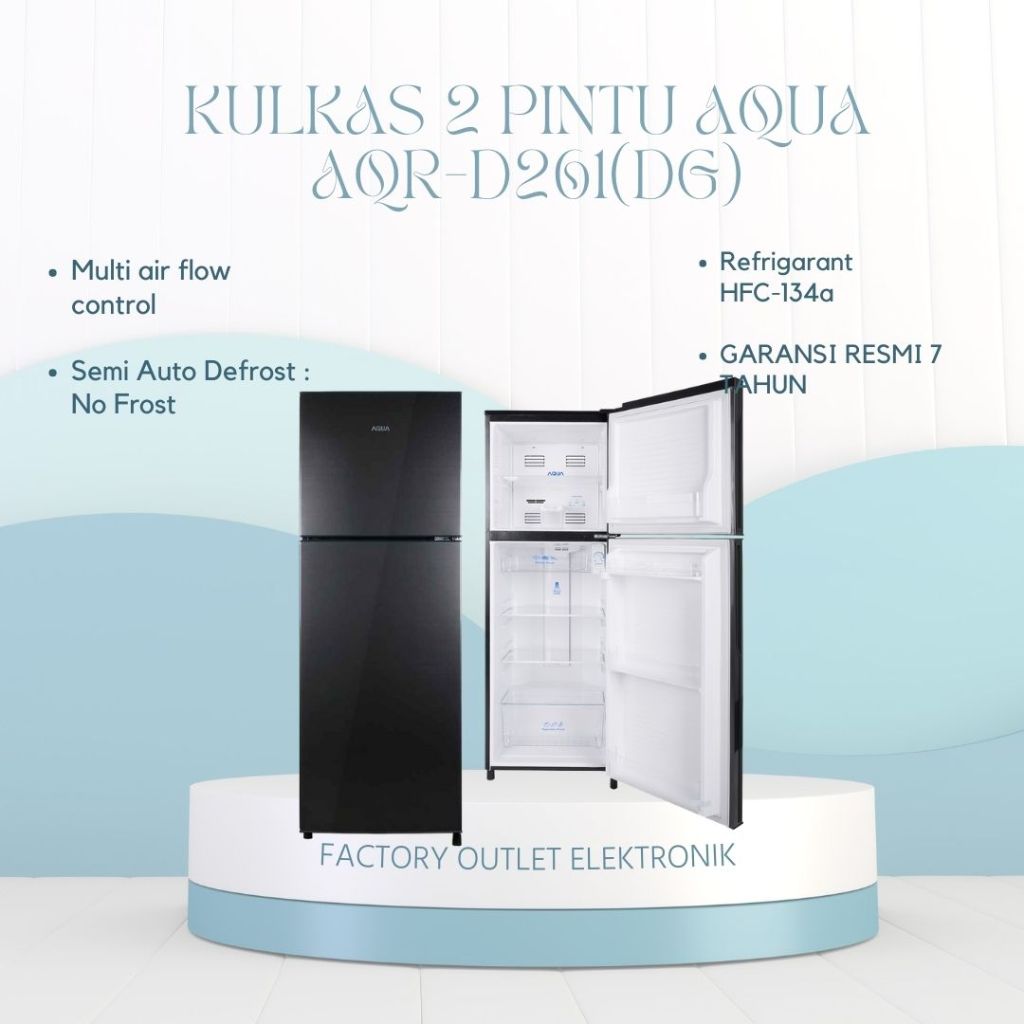 KULKAS AQUA 2 PINTU AQR-D261(DG)