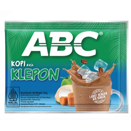 

ABC Kopi rasa Klepon 25 gr ( 10 sachet / Renceng )