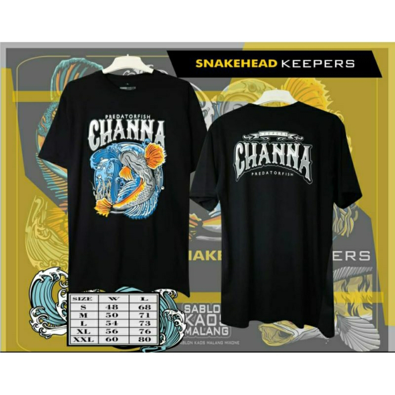 kaos Channa blue predator fish snakehead ikan distro pria