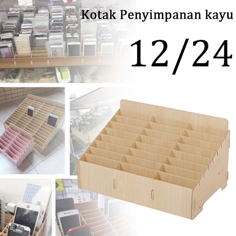 Kayu Untuk Susunan Handphone Management Box Multifungsi  Kotak Rak Servis Hp / Rak Hp / Alat Servis