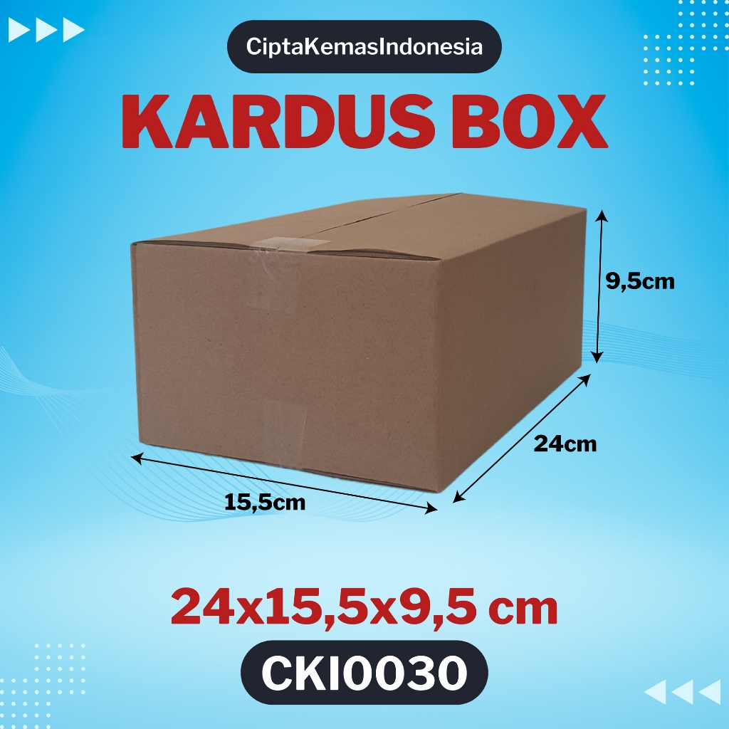 

Kardus Box Die Cut 24x15,5x9,5 cm Dus Packing Packaging Polos