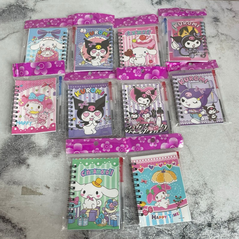 

Buku Binder Mini Sanrio A7 Journal Book Free 1 Pen BK-1211 My Melody Cinnamoroll Kuromi Alat Tulis Anak Sekolah