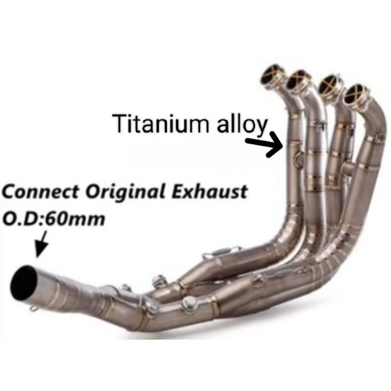 Header Titanium exhaust pipe BMW s1000r,ZX6r,R25