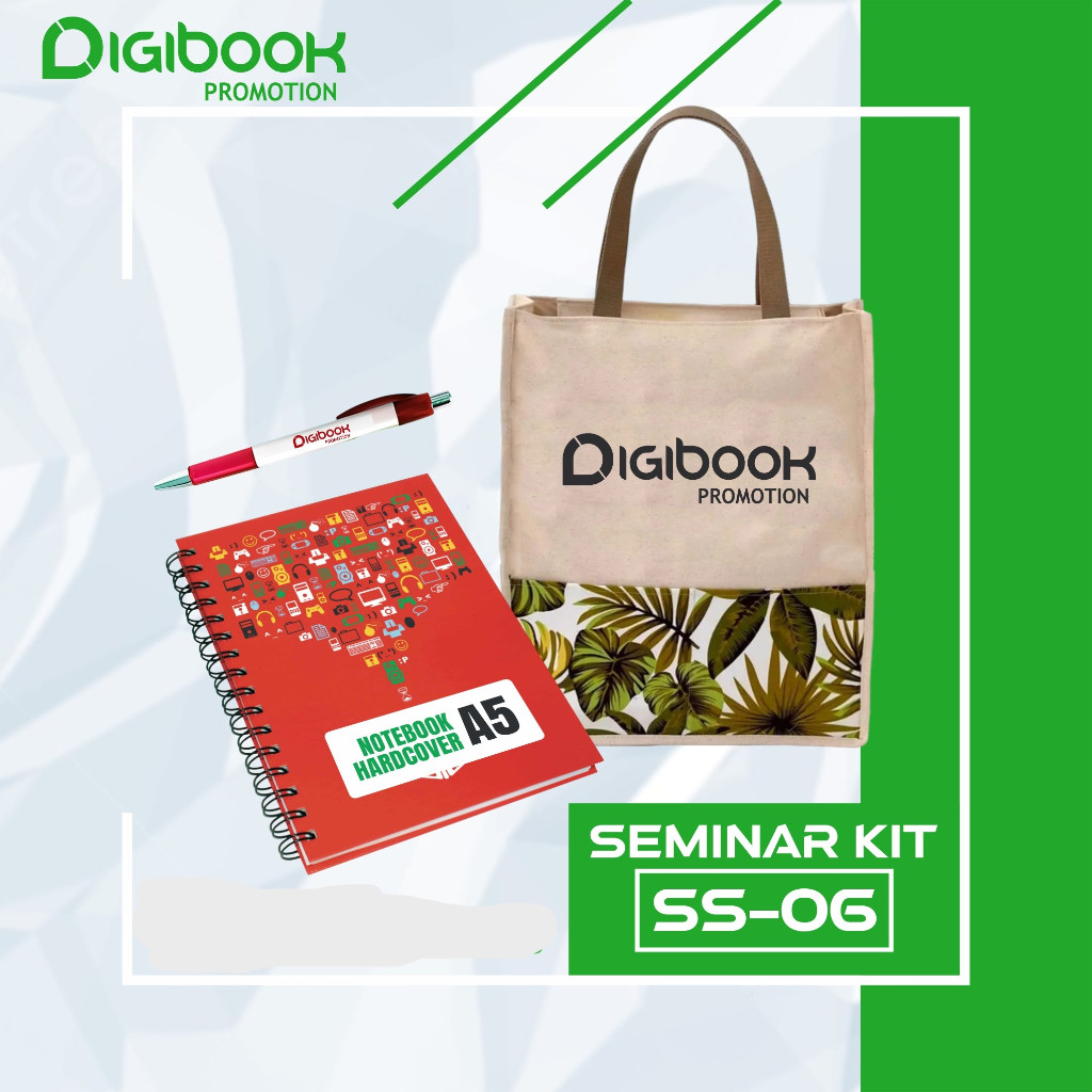 

Paket Seminar Kit | Tas Kanvas Kombinasi, Pulpen Sablon, Hard Cover Notebook A5 | SS6