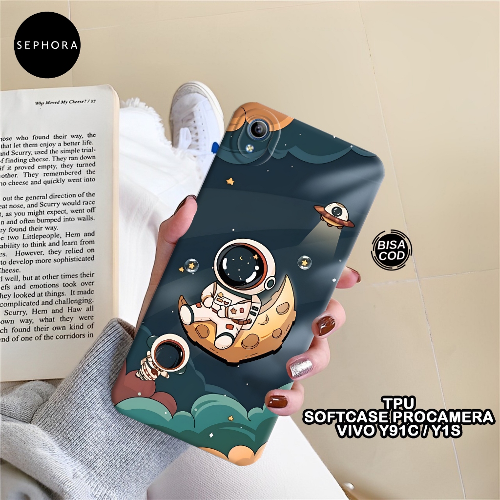 Softcase VIVO Y91C / Y1S Terbaru - Fashion Case Astronot - Case VIVO Y91C / Y1S - Case Pro Camera - 