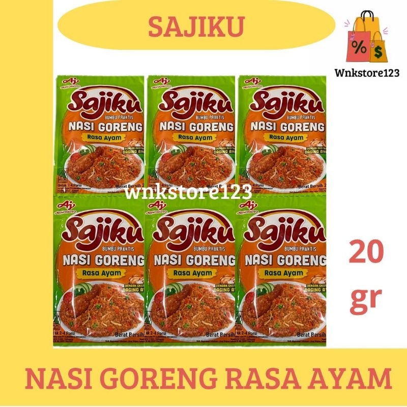 

Sajiku bumbu instan nasi goreng spesial, pedas, ayam 1renceng(10sachet) 20gram