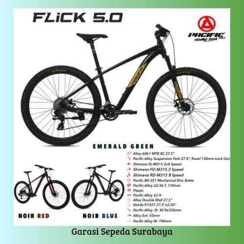 SEPEDA MTB 27.5 PACIFIC FLICK 5.0 ALLOY MURAH BERKUALITAS