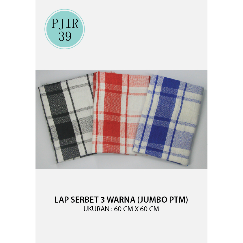 Lap Serbet Motif  Kotak Kotak JUMBO 60 cm X 60 cm