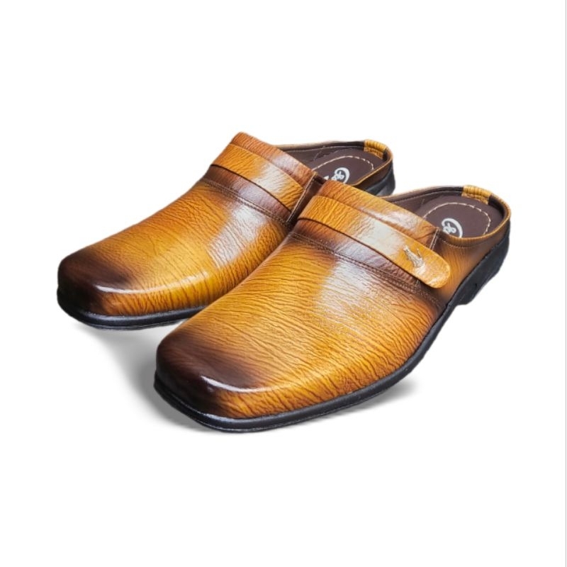 Sepatu Sandal Pria Casual Terbaru 100% kulit Sapi Asli - Sepatu Sandal Pria Dewasa Formal Bustong Ku