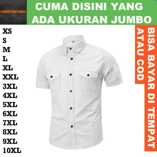 5XL 4XL 3XL XXL XL L M S XS 10XL 9XL 8XL 7XL 6XL T SHIRT Kemeja Pria Hem Cowok Dua 2 Kantong Saku Ju