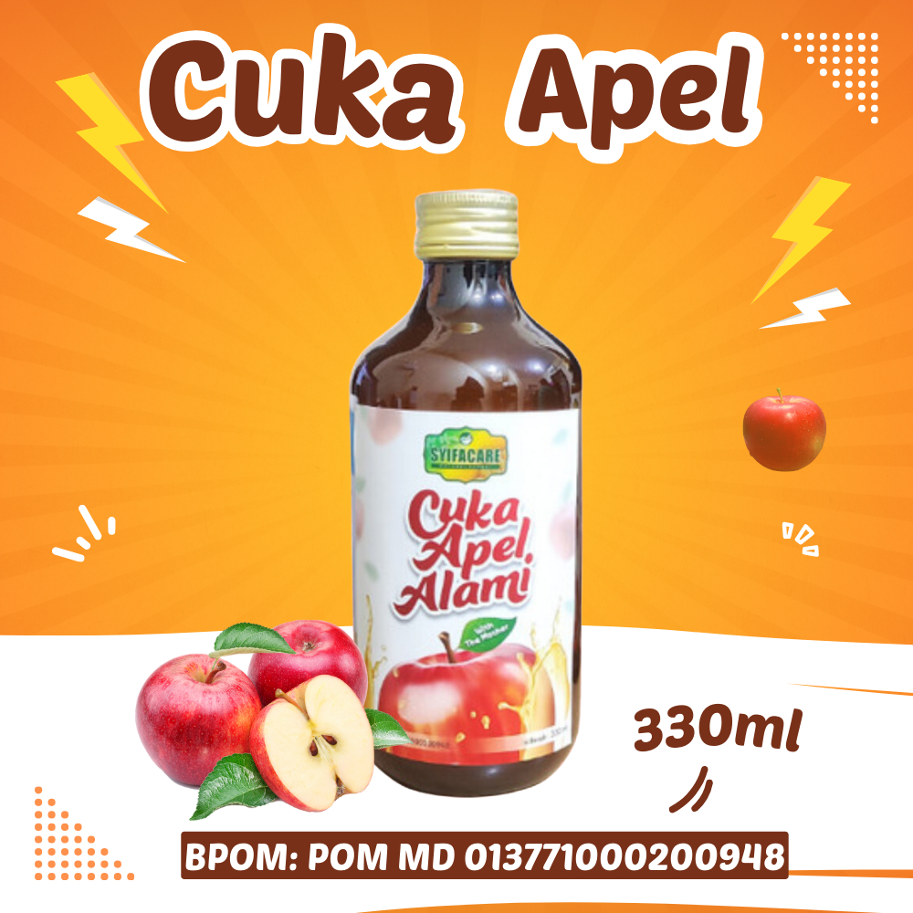 

Cuka Apel Syifacare Kemasan 330ml Natural Apple With Mother - Apple Cider Vinegar 100% Sari Buah Apel