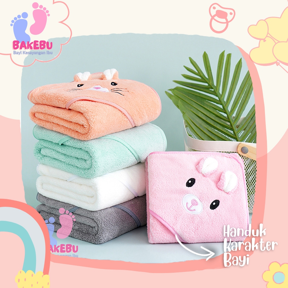 BAKEBU Lisa Towel Baby Polos Karakter Handuk Lembut Bayi Selimut Renang NewBorn TW