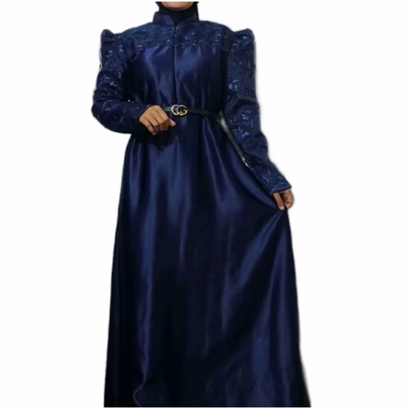 Gamis tiara satin silk premium || gamis satin mix brukat