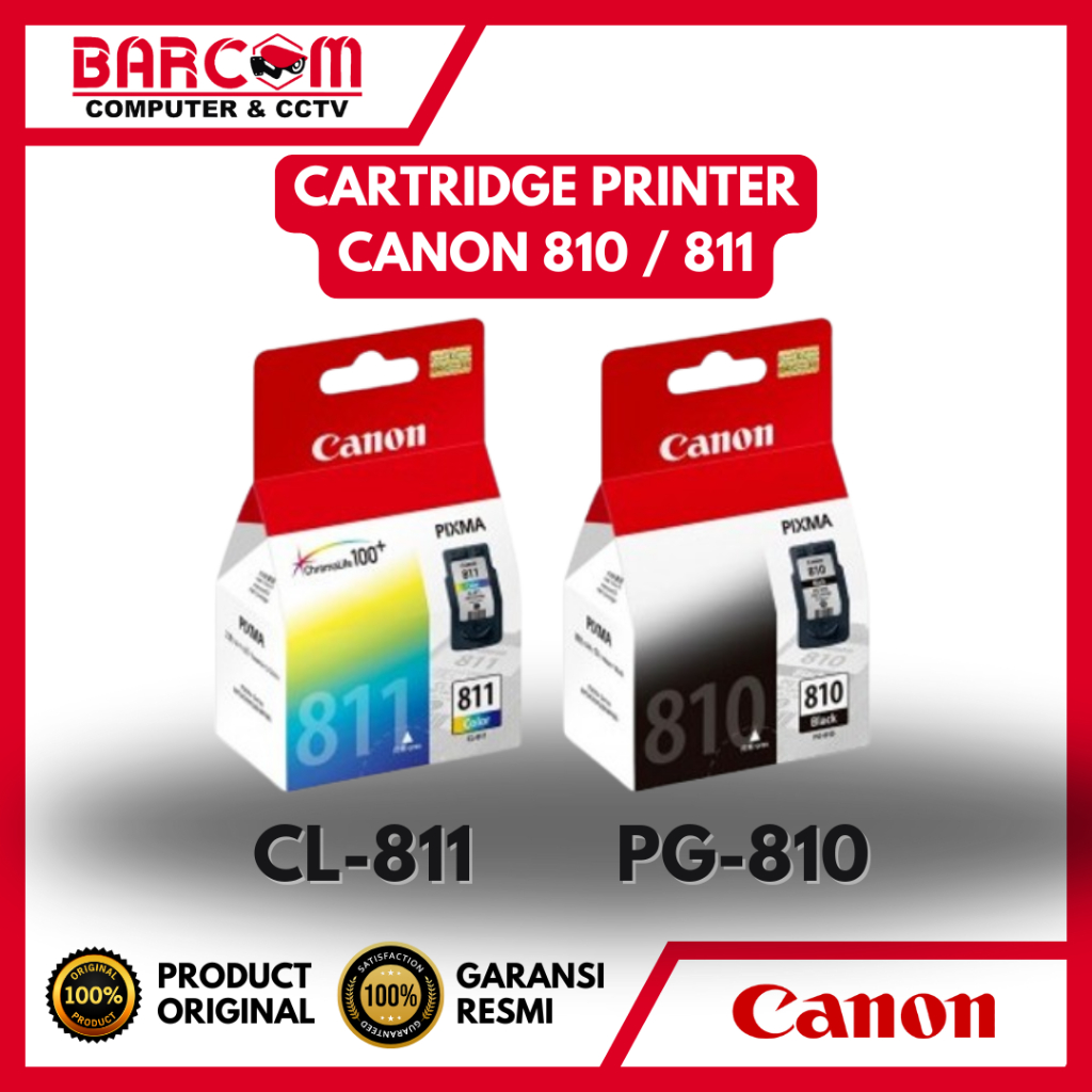 CARTRIDGE PRINTER CANON 810/811 HITAM DAN WARNA PG810 CL811 BARU - ORIGINAL RESMI CANON