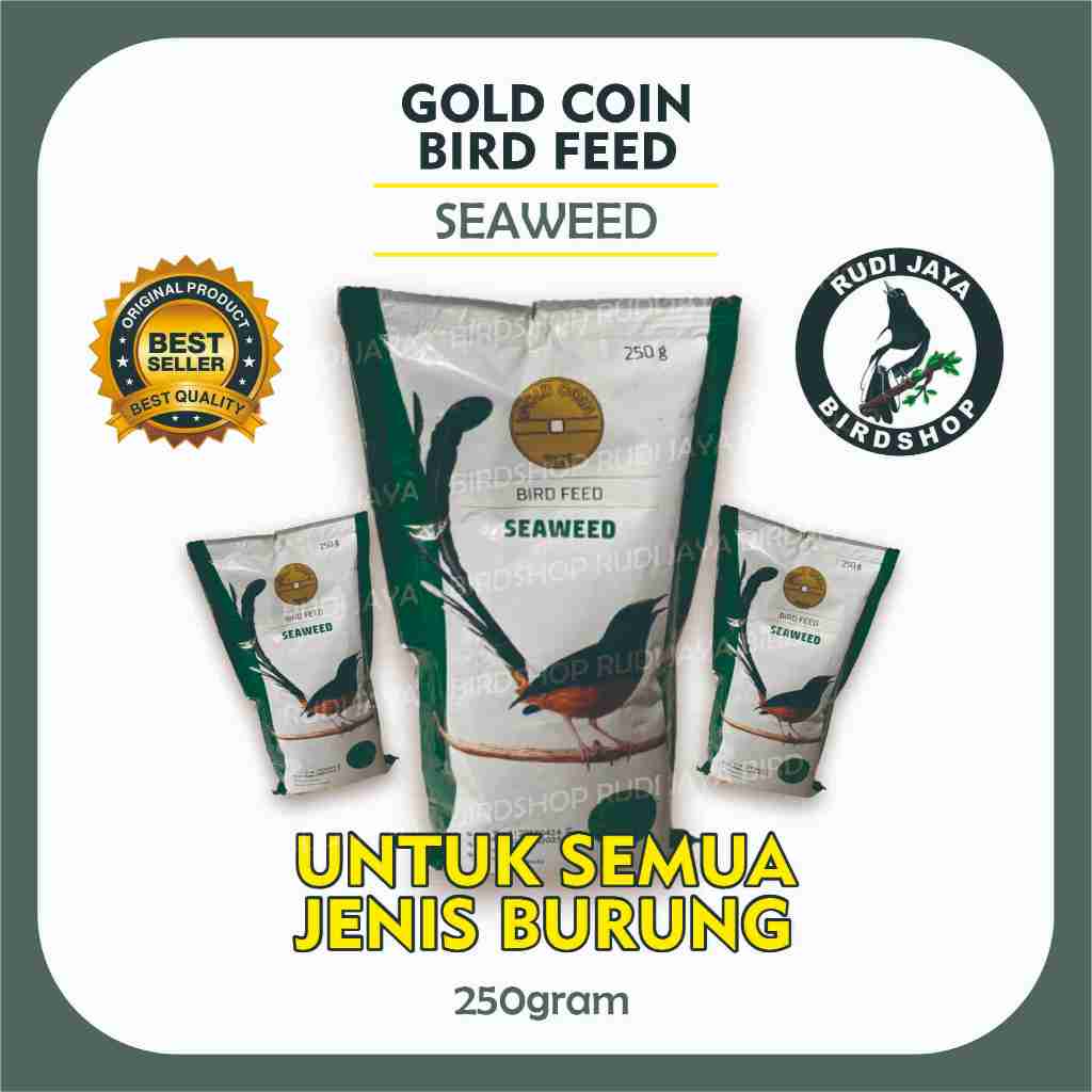 READY GOLD COIN RUMPUT LAUT HIJAU 450 GRAM PAKAN VOER BURUNG MURAI HARIAN LOMBA GACOR SEHAT KACER