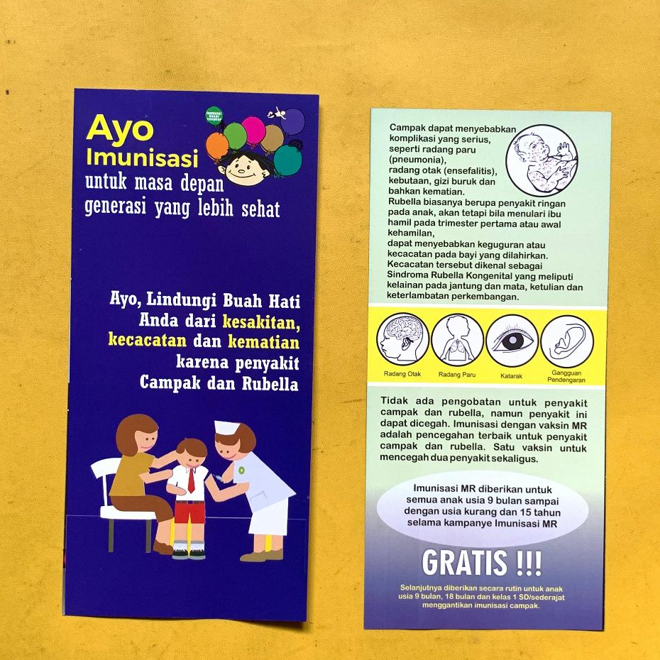 

Flyer Ayo Imunisasi | Brosur Kesehatan Anak | Cegah Campak dan Rubela | Ibu dan Bayi