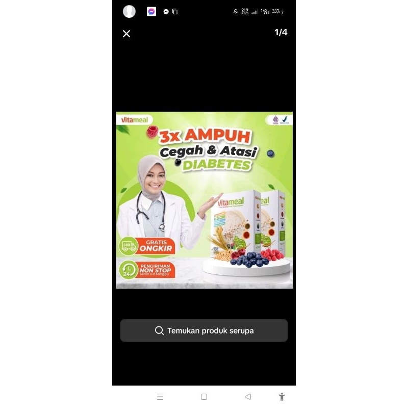 

VITAMELA 1 BOX SEREAL TURUNKAN DIABETES ASLI