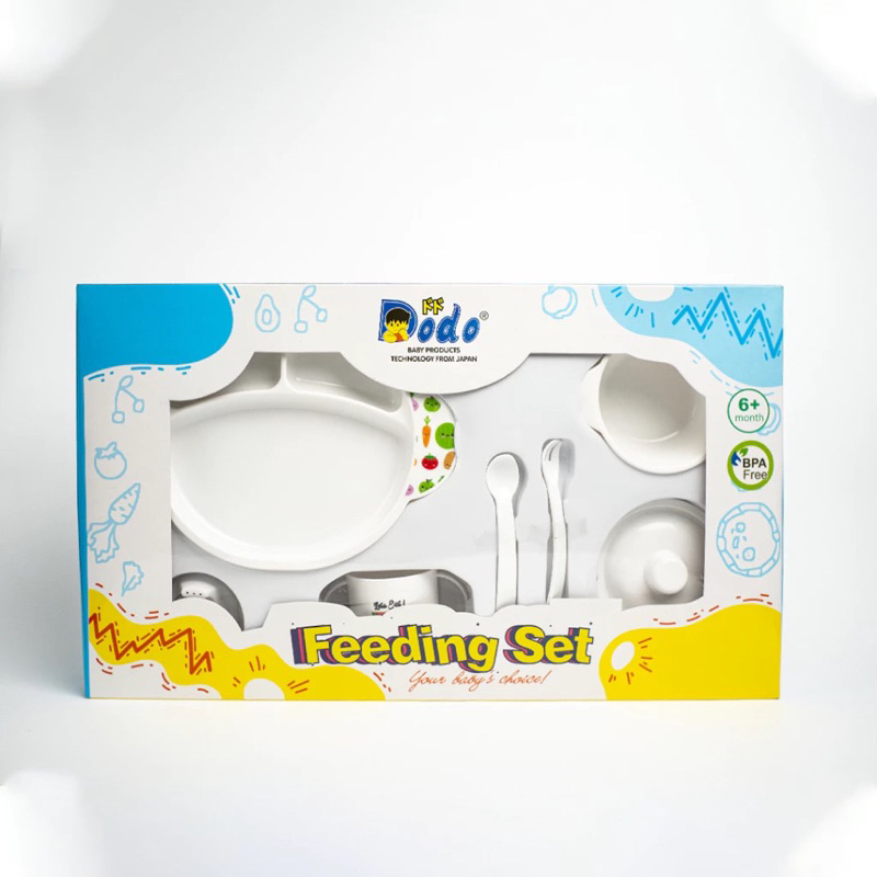 Dodo Feeding Set Large Hampers Baby Kado Lahiran Bayi Set Alat Makan Mpasi BPA Free