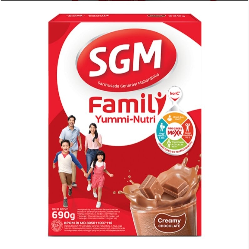 

SGM Family Yummi nutri creamy cokelat susu bubuk keluarga 690 gram