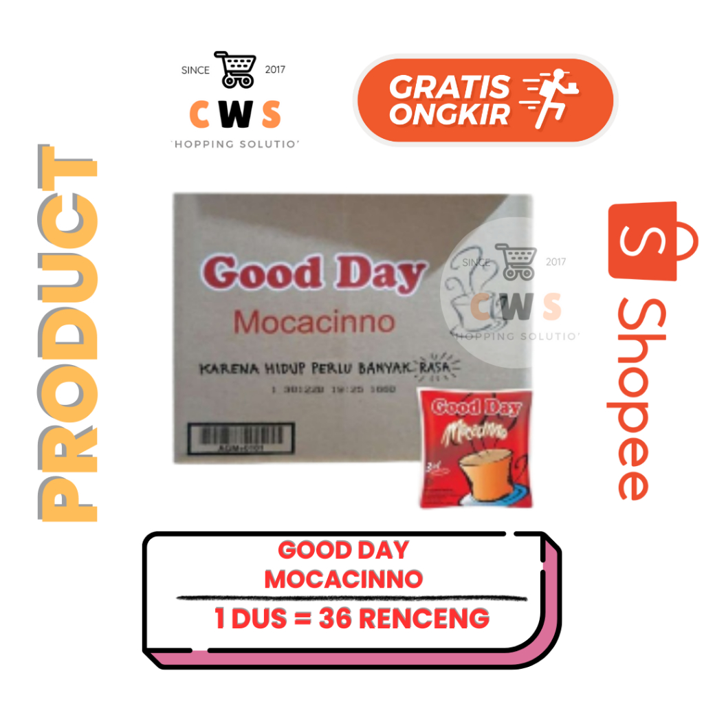 

GOOD DAY MOCACINNO Moccacino Kopi Instan 3-in1 Sachet - 1 Dus / 36 Renceng