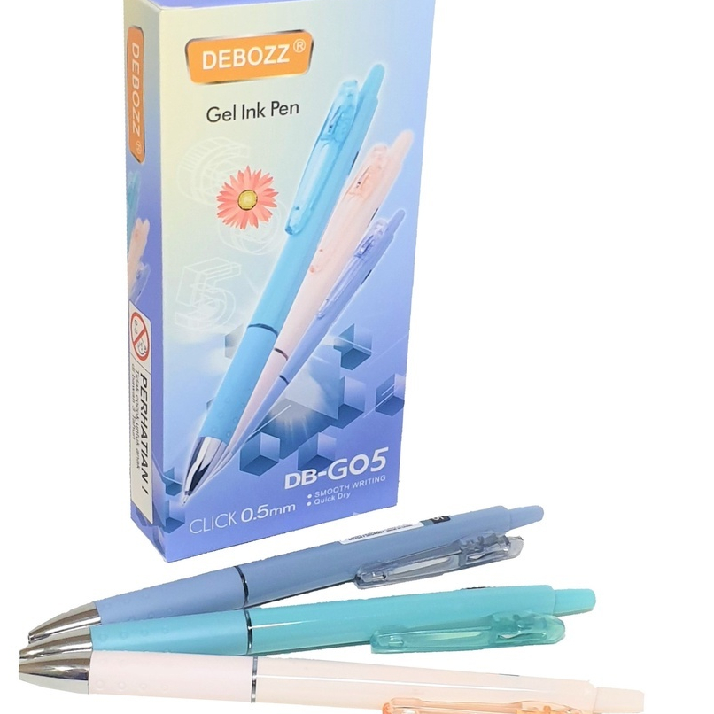 

Pulpen Tinta HITAM / Bolpen/Ballpoint/Ballpen Gel Cetekan/Click Debozz DB-G05 0.5 mm