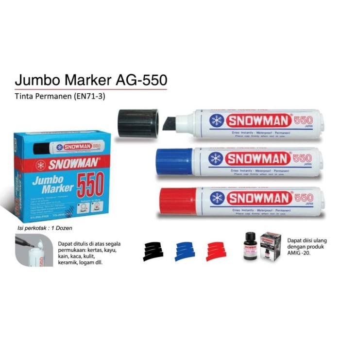 

SNOWMAN - Spidol AG-550 Permanent Marker Jumbo - Pcs