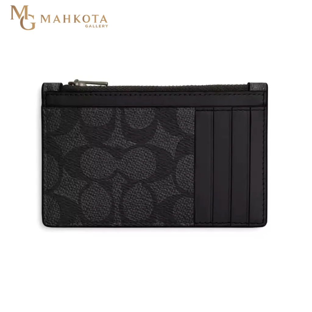 Dompet Kartu / Card Holder Coach C4281 Signature Zip Card Case Black