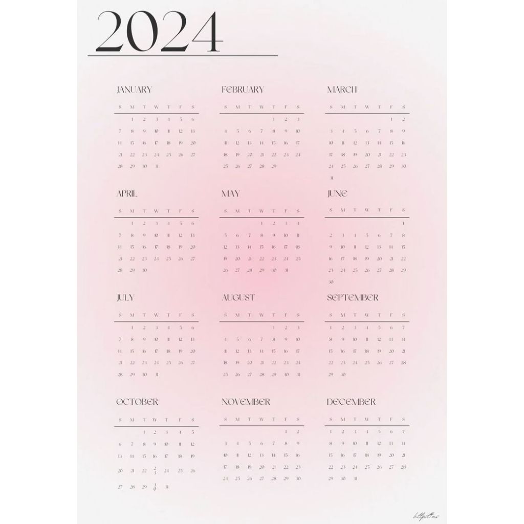 

YEARLY CALENDAR / KALENDER TAHUNAN 1 LEMBAR