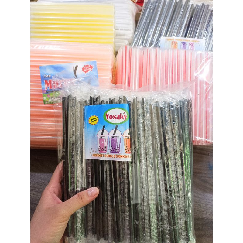 Aneka Sedotan/Sedotan plastik/Sedotan Pop ice/ Sedotan boba/ Sedotan es