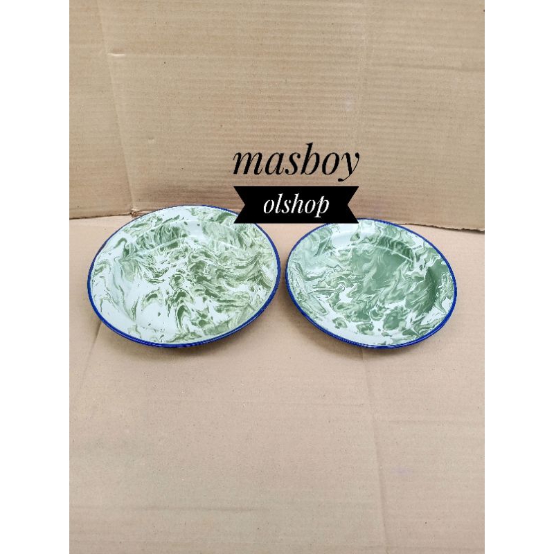 Piring Enamel Blirik Jadul / Piring Seng Enamel Burik Antik
