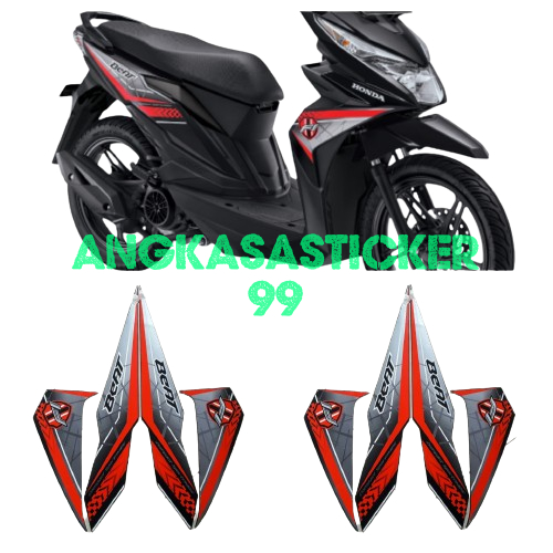 sticker striping body motor honda beat fi 2016 2017 full hitam