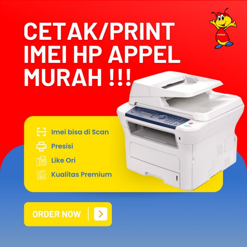 JASA CETAK/PRINT STIKER CUSTOM IMEI APPEL SEGALA TIPE KUALITAS PREMIUM PO 2-3 HARI