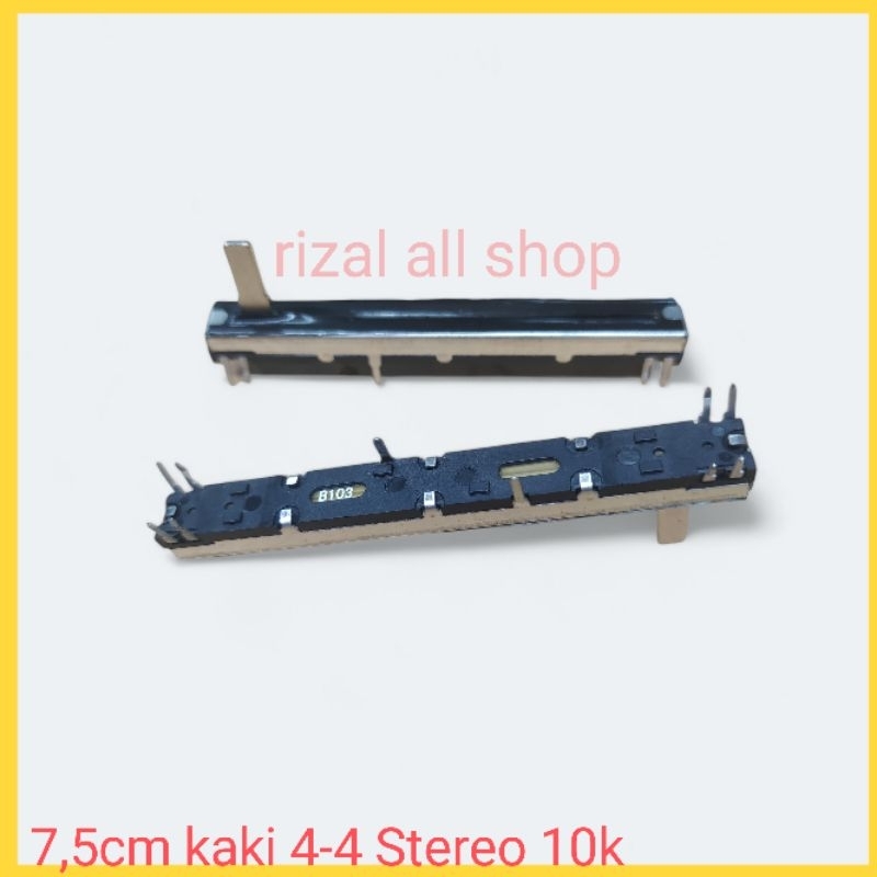 Potensio geser 7.5cm kaki 4-4 10k stereo