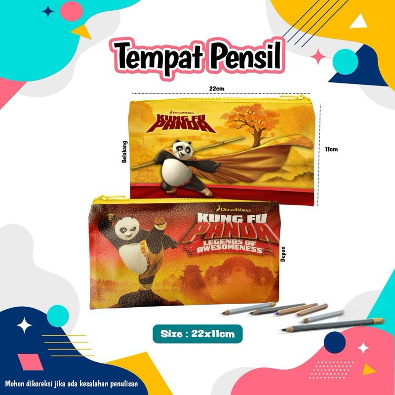 

Pencil Case Tempat Pensil pouch Kung fu Panda Kungfu Kotak Pensil Kostak Pensil Dompet Pouch