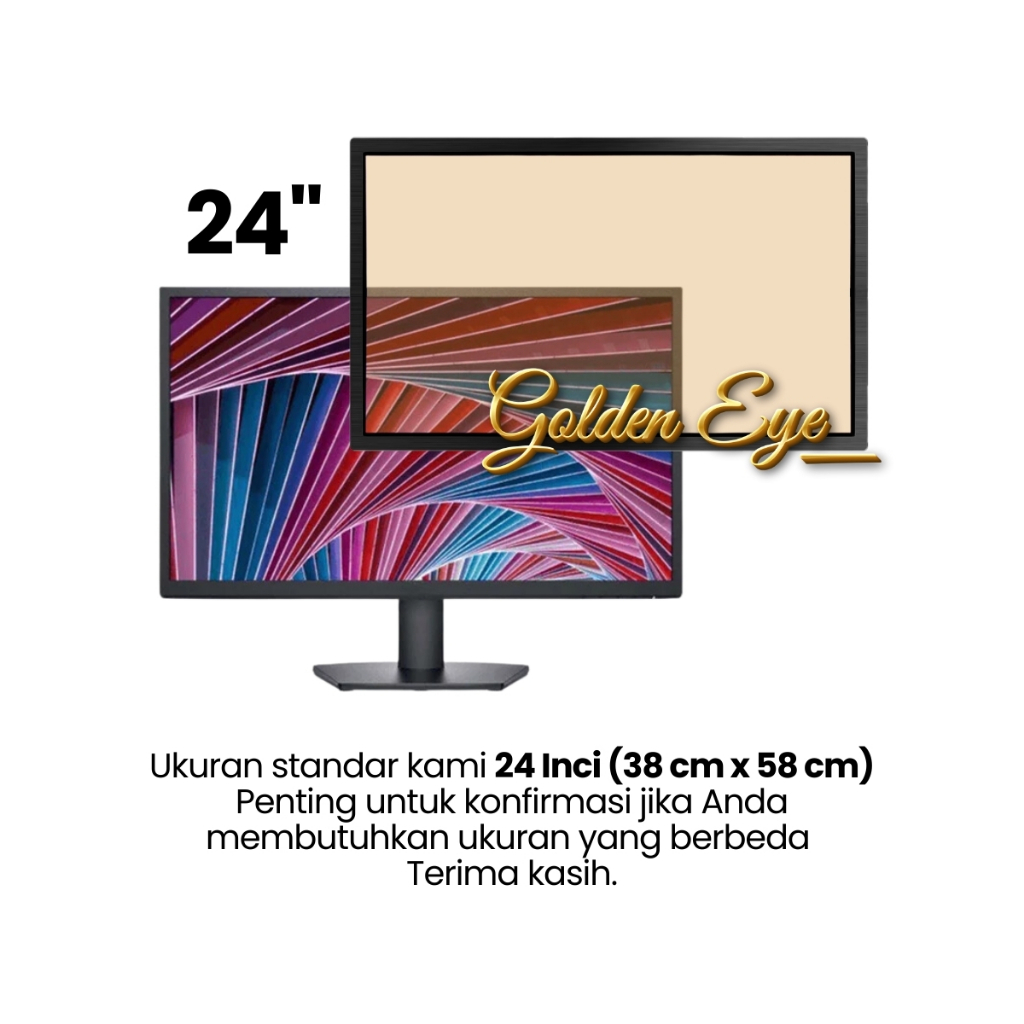 lensa anti radiasi protector screen LED TV 24 inc / 23 Incdan pc monitor anti radiasi