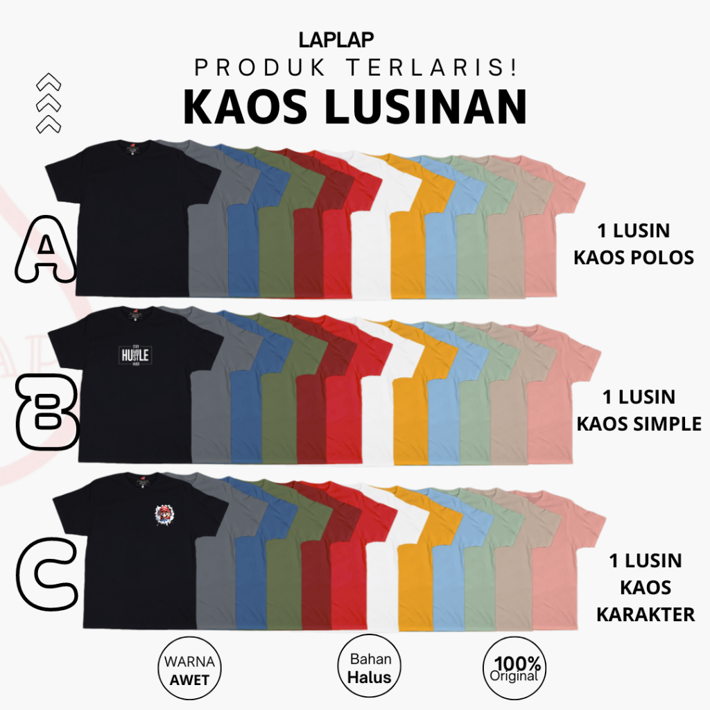 KAOS LUSINAN PAKET USAHA SABLON DTF BERKUALITAS DISTRO