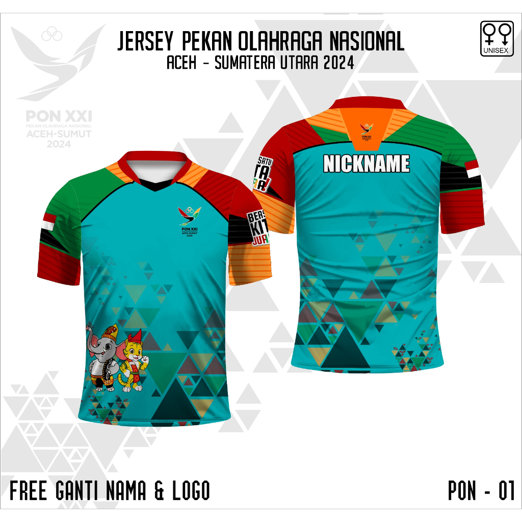 Kaos jersey PON Aceh XXI 2024 baju Pon aceh terbaru