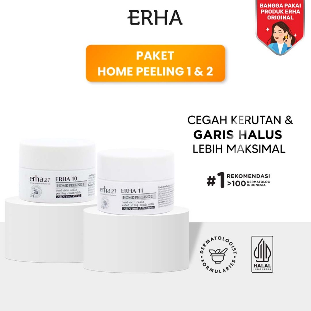 ERHA Bundle Erha 10 & Erha 11 - Paket Home Peeling 1 & 2 Wajah