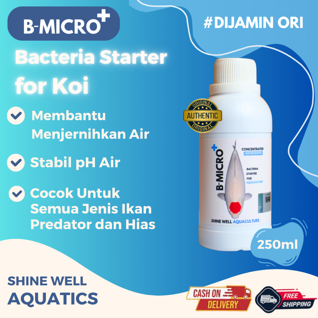 BMICRO+ BMO+ BMIKRO+ ORIGINAL 250 MLPROBIOTIK KOI BACTERI STARTER KOLAM KOI IKAN HIAS ARWANA CHANNA