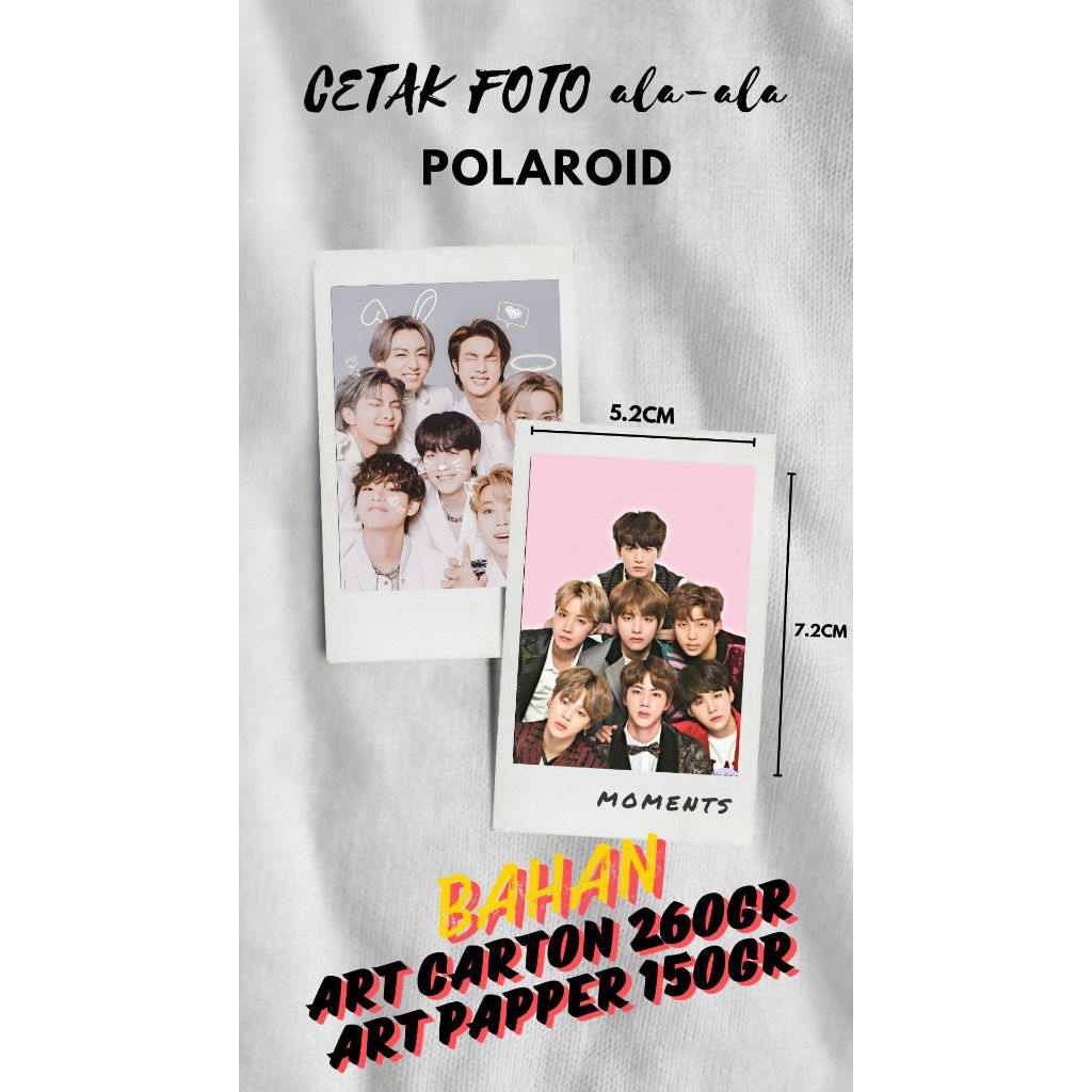 Cetak Foto Polaroid | art paper 150gsm & art carton 260gsm