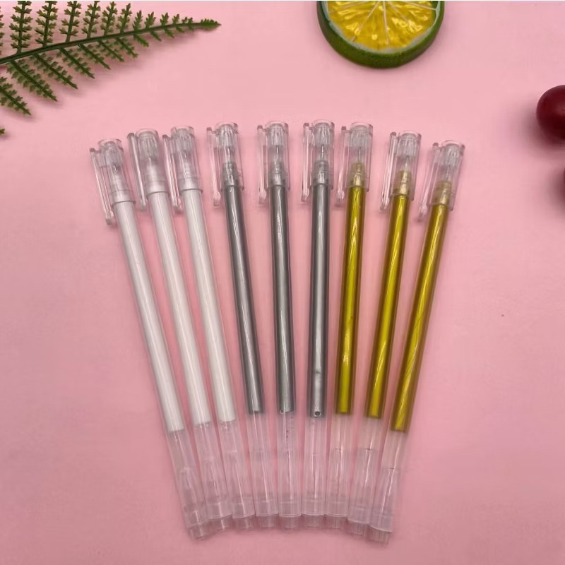 

Pena Glitter Gel Metalik 0.9mm Emas Silver Putih Pulpen Warna Warni Gold Colour Gel Pen Tinta Metallic Ballpoint Craftwork Scrapbook Silver White Gel Ink