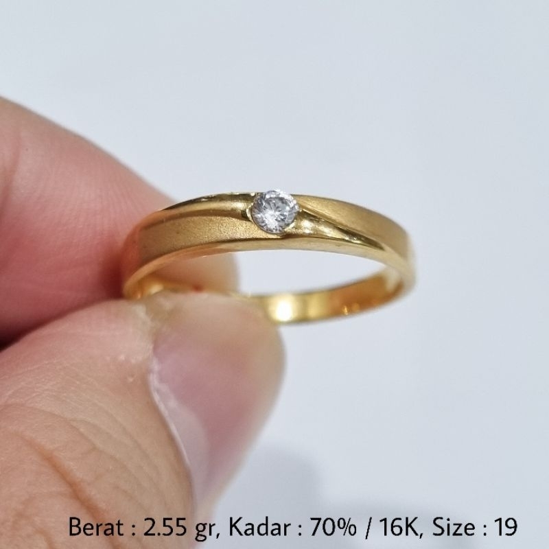 Cincin Emas Kawin Ukuran Ring Size 19 Kadar 16K 70% 700 - PJ / 2.55 gr