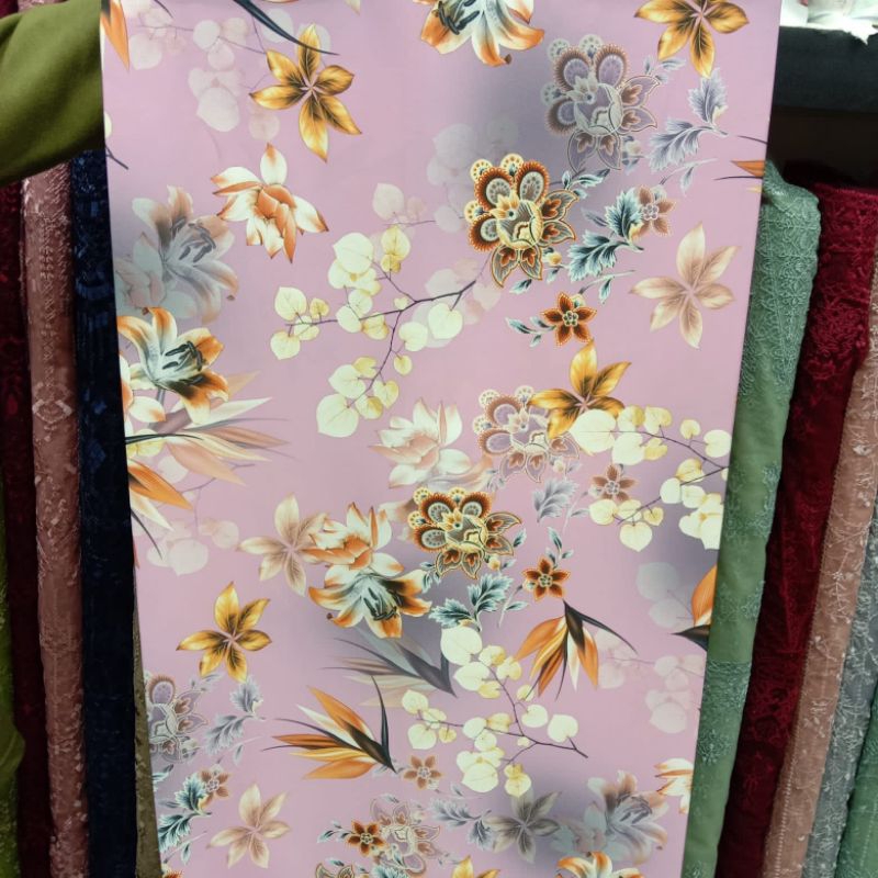 Kain armani silk motif premium || bahan bridesmaids