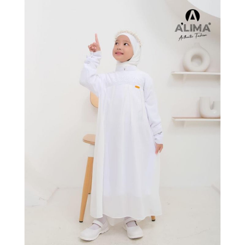 GAMIS ANAK CERUTY POLOS ALINE KIDS SET HIJAB/DRES GAMIS LEBARAN ANAK TERBARU/GAMIS ANAK KONDANGAN KE