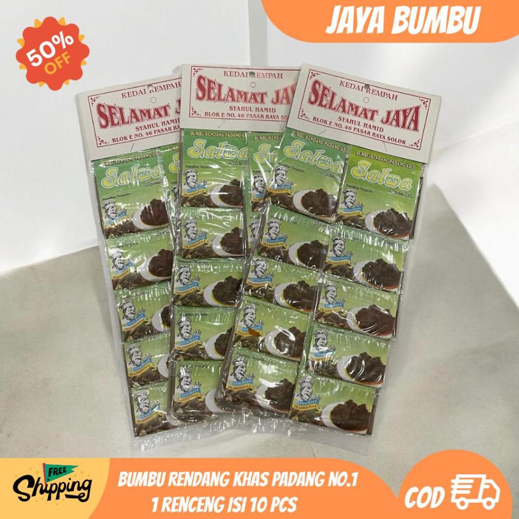 

JAYABUMBU - Bumbu Rendang Khas Padang Rempah Asli Minang 1 Renceng Isi 10 Harga Grosir