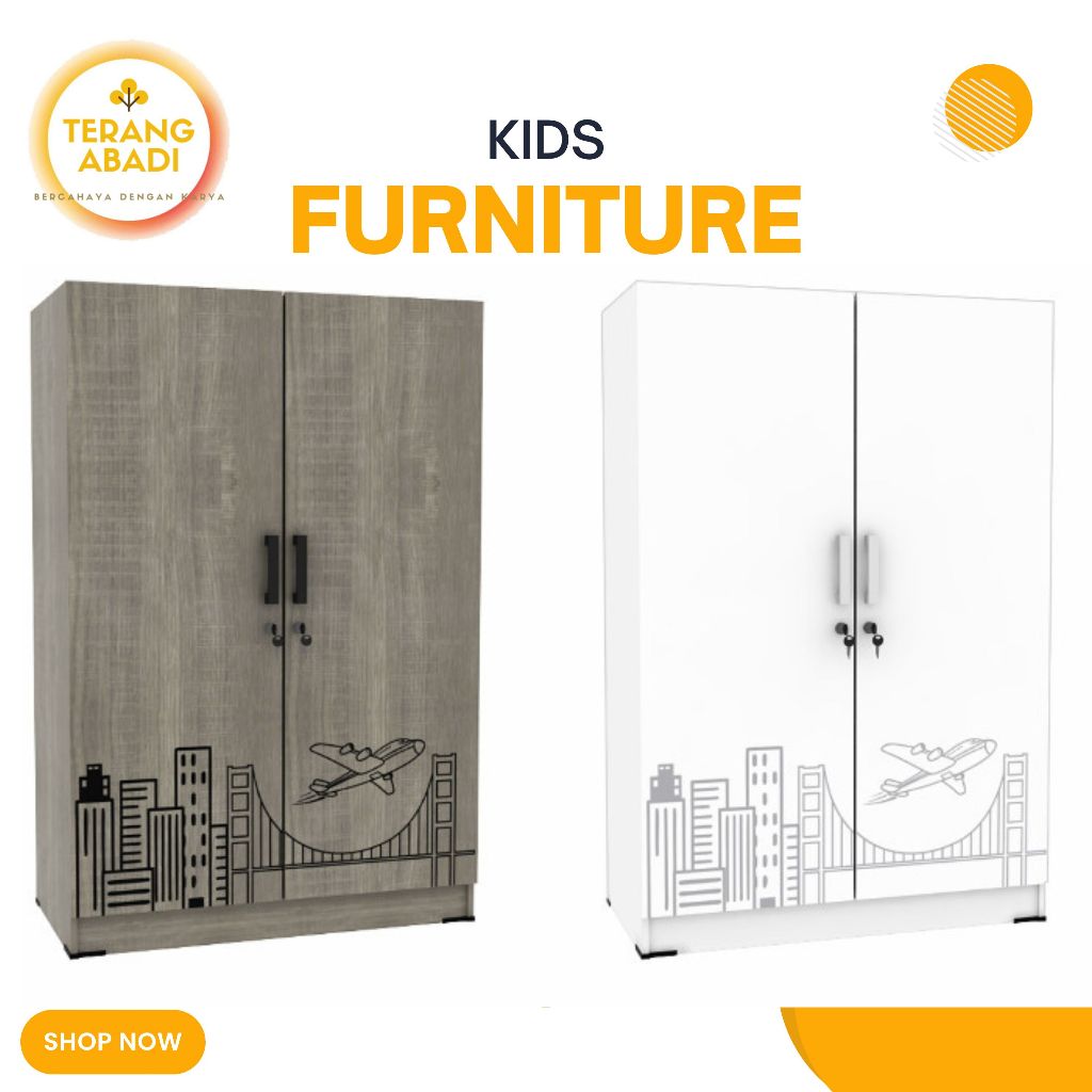 Lemari Anak 2 PINTU Minimalis Gantung dan Tahapan/ LEMARI KAYU GANTUNG/ LEMARI PAKAIAN ANAK 2 PINTU